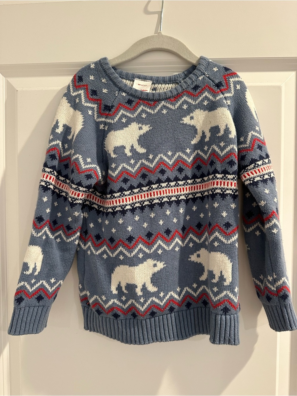 Hanna Andersson Blue Polar Bear Fair Isle Sweater